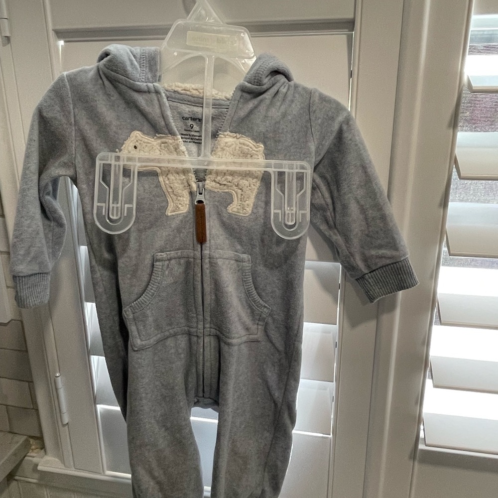 Size 9 Carter’s baby Warm Snowsuit, Fleece Cute Unisex